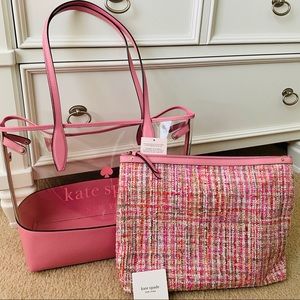 Kate Spade Ash Tweed See-Through Large tote NWT